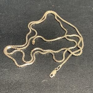 Vintage Sterling 925 Silver Box Link 26” Chain 1.7mm Signed Milor Italy
